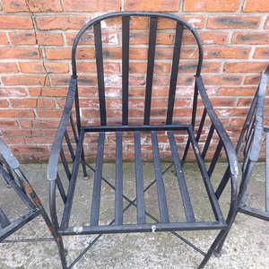 Juego de 3 Sillones de Hierro con Respaldo Medio - imagen 5