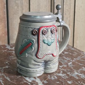 Jarra Cervecera Vintage Gerz de Cerámica Esmaltada Estilo Bávaro - imagen 2