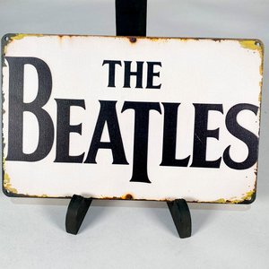 Cartel Decorativo "The Beatles" Metálico Vintage - imagen 2
