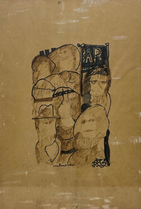 Dibujo de un bar firmado por Jorge Páez Vilaró - imagen 1