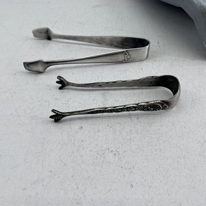 Pinzas para Azúcar de Plata: Una Marcada "800" y Otra Bañada en Plata - imagen 4