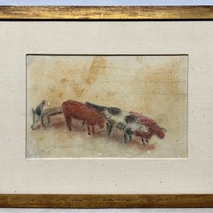 Obra "Carreta con bueyes" de José Cuneo, Pastel sobre Papel - imagen 2