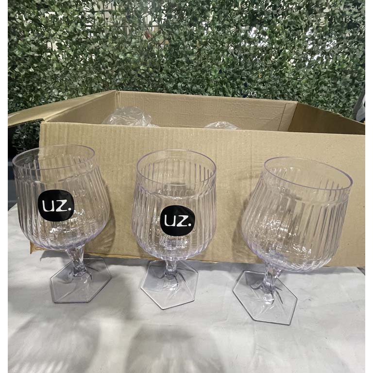 Set de 12 Copas Acrílicas Transparentes con Logo UZ
