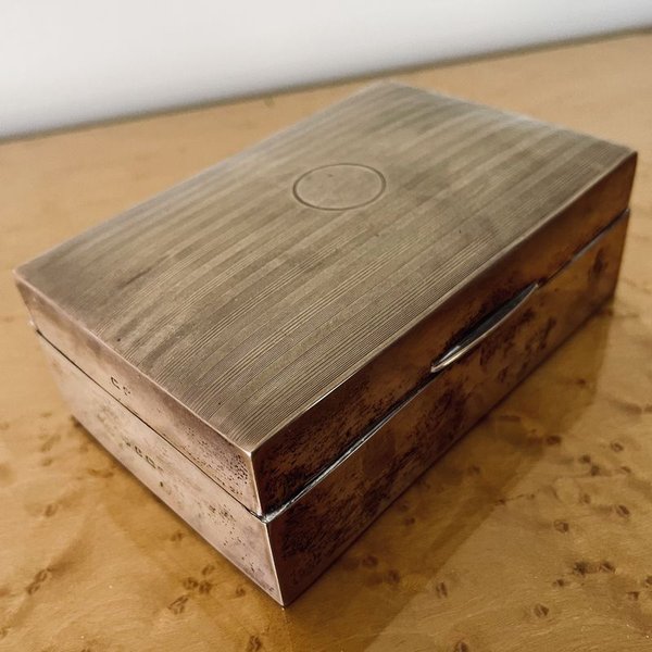 Caja antigua de madera y plata inglesa para habanos - imagen 2