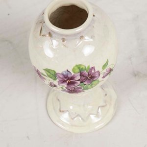 Mate de Loza Decorada con Flores Violetas - imagen 2