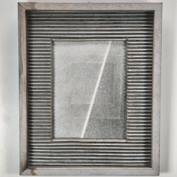 Lápiz sobre Papel: Motivo Geométrico con Dedicatoria y Marco de Madera - imagen 1