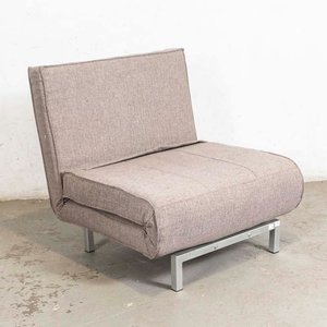Lote siguiente: Sillón Cama Giratorio Tapizado Beige con Pata Metálica