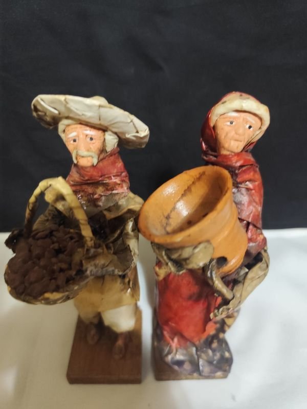 Figuras en papel mache mexicano con caras en cerámica - imagen 3