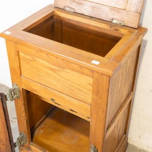 Antigua Conservadora de Roble con Puertas y Luz - Mueble Vinera - imagen 2