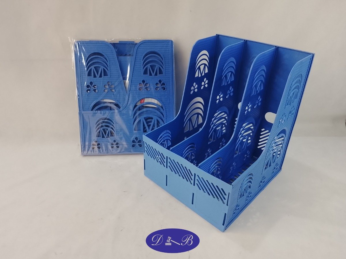 Set de 2 Organizadores Plásticos Azules de 3 Divisiones