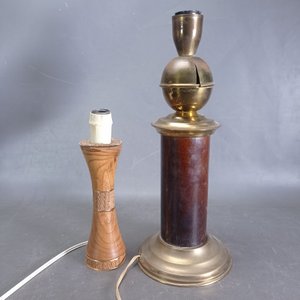Par de Lámparas de Mesa Vintage Madera Dorada a la Hoja - imagen 10