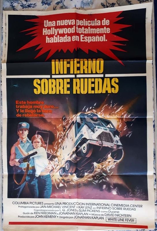 Poster Original "Infierno sobre Ruedas" (White Line Fever) - 1975