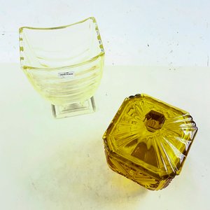 Florero Hialino y Caramelera Ámbar de Vidrio - imagen 2