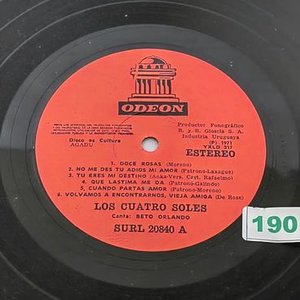 Disco de Vinilo "Los Cuatro Soles" - Canta Beto Orlando - imagen 4