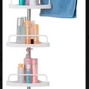 Esquinero de Baño Ajustable con 4 Estantes y Ganchos - imagen 4