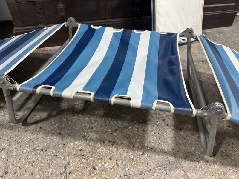 Catres antiguos en metal galvanizado y lona - imagen 6