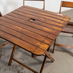 Juego de Jardín Plegable: Mesa y 4 Sillas de Madera Dura - imagen 3