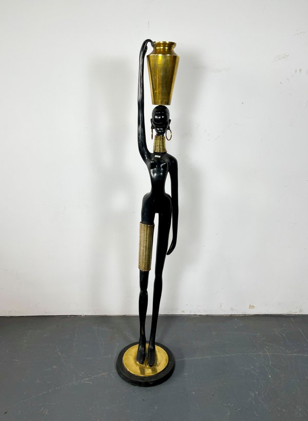 Escultura "Dama Africana" en Metal y Bronce por Karl Hagenauer (c. 1970) - imagen 1