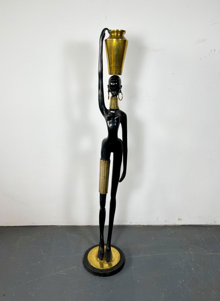 Escultura "Dama Africana" en Metal y Bronce por Karl Hagenauer (c. 1970)