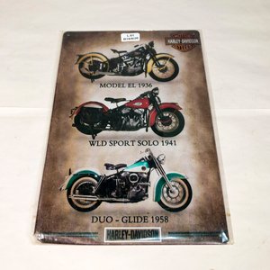 Chapa Decorativa Harley-Davidson Motos Clásicas 30x20 cm - imagen 1