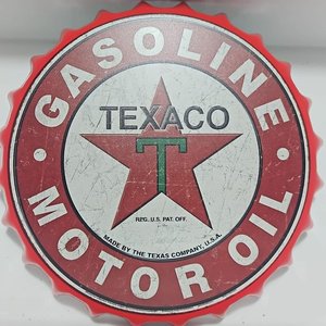 Cartel Decorativo "Texaco Motor Oil" Estilo Tapa de Cerveza - imagen 2