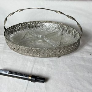 Copetinero Oval de Vidrio Prensa con Soporte Metálico - imagen 2