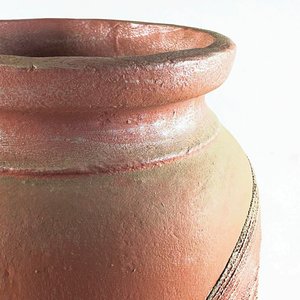Jarrón de Cerámica Rosado con Detalle de Tela - imagen 3