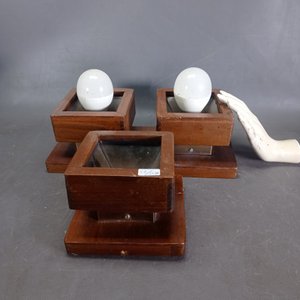 Lote de Dos Apliques de Techo de Madera con Portalámparas - imagen 4