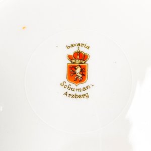 Cinco Platos Hondos Bavaria Schuman Arzberg Diseño Hojas Filo Dorado - imagen 3