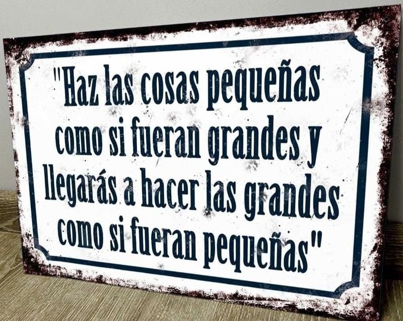 Lote anterior: Cartel chapa decorativo con frase motivacional