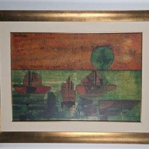 Obra de Arte Mixta "Barcos" del Artista Pavlotzky - imagen 1