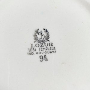 Bandeja Circular y Seis Platos de Loza Templada "Loza Uruguaya" - imagen 4