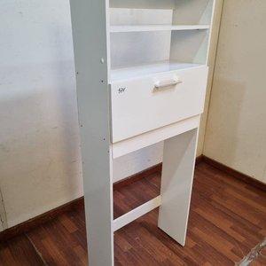 Escritorio Vertical Blanco con Repisa y Tapa Abatible - imagen 3