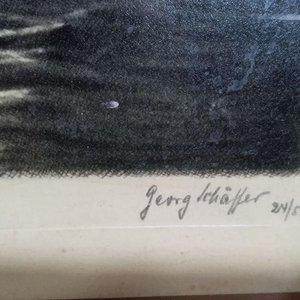 Ambiente vespertino en el río Elba) y una firma que parece ser de Georg Klößner con fecha del 24/5/30. 28*23 - imagen 2