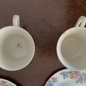 Juego de 6 Tazas y Platos de Porcelana China con Diseño Floral - imagen 4