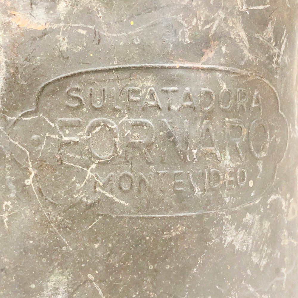 Sulfatadora antigua de bronce o fumigador en chapa - imagen 3