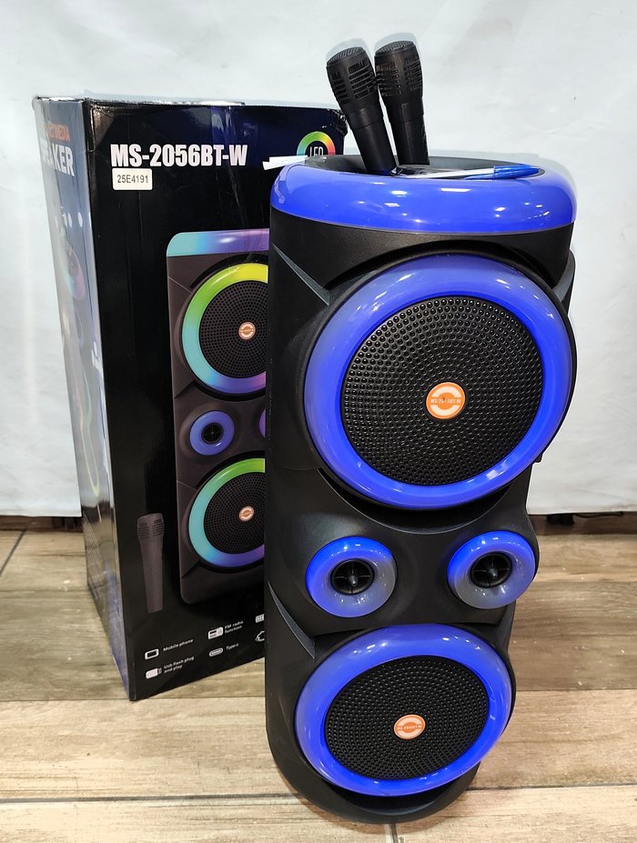 Equipo de Audio Multimedia con Doble Bocina de 8", Bluetooth y Luces