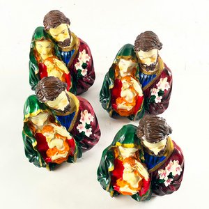Lote de 4 Figuras Religiosas Familia Sagrada en Pasta, 22 cm - imagen 2
