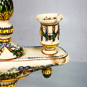 Candelabro de Porcelana Italiana Capodimonte con Decoración Floral - imagen 3