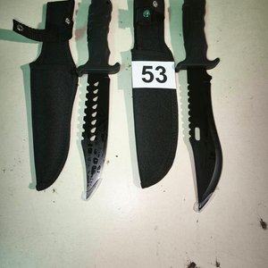 Lote siguiente: Juego de 2 Puñales Tácticos con Funda Negra