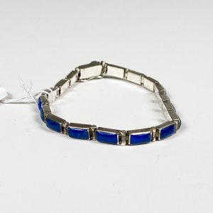Pulsera de Plata con Lapislázuli, 16 cm - imagen 2