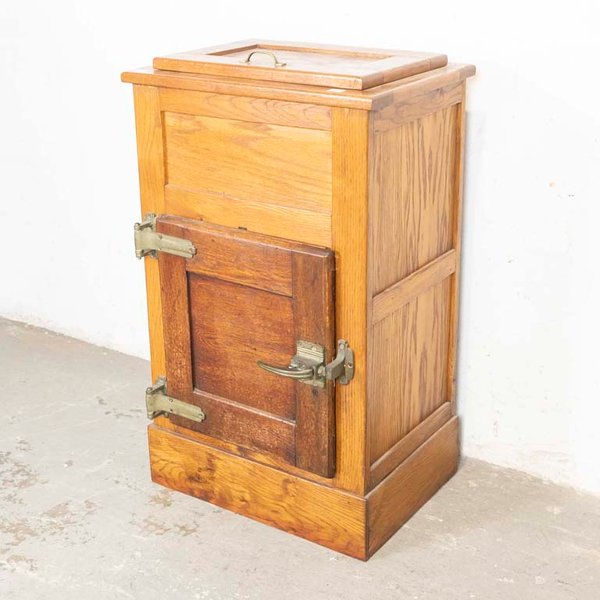 Antigua Conservadora de Roble con Puertas y Luz - Mueble Vinera - imagen 1