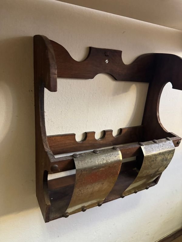 Revistero aéreo en madera y bronce - imagen 3