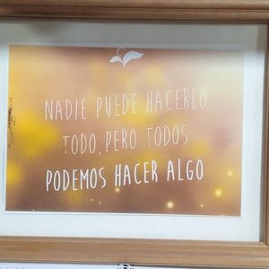 Lote siguiente: «Nadie puede hacerlo todo, pero todos podemos hacer algo». - mide 40x33