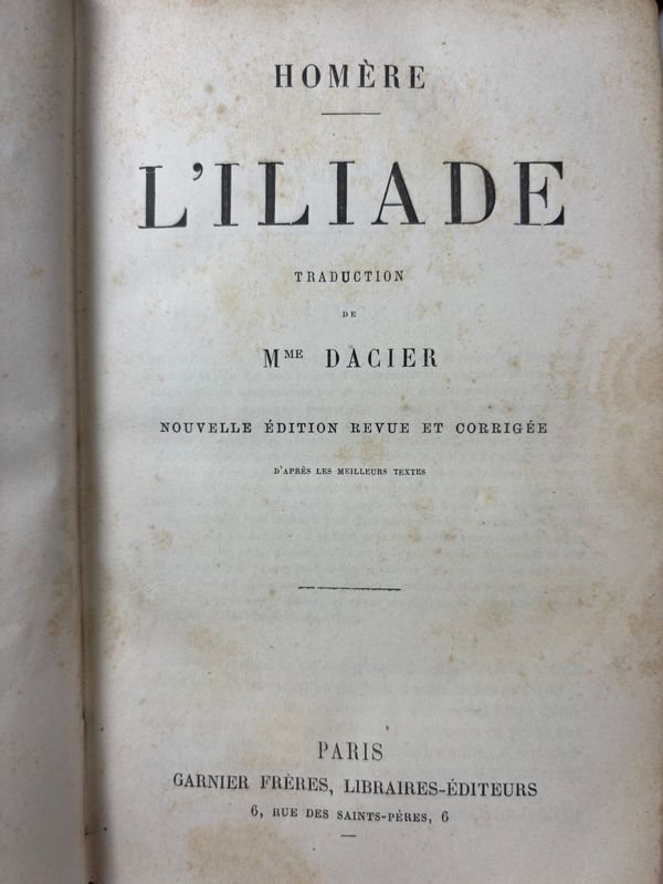 Libro de Homero traducido al francés - imagen 2