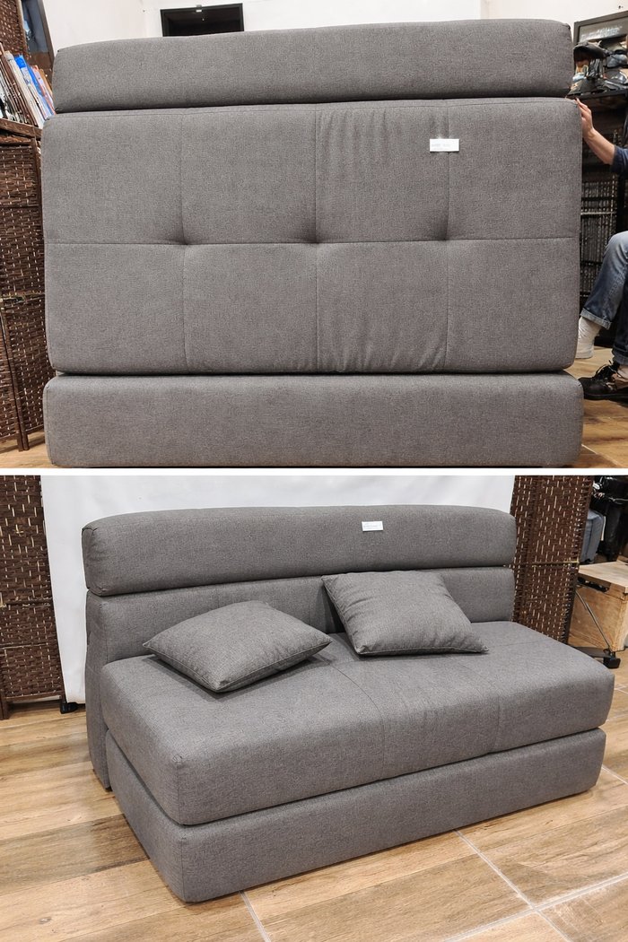 Sofá cama plegable en tela, 2 plazas, en espuma viscoelástica - imagen 3