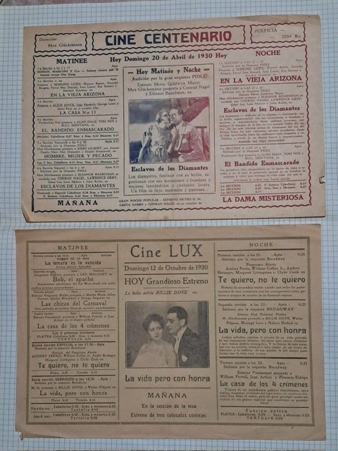 Programas de Cine Antiguos - Año 1930