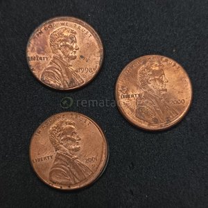 Tres Monedas de 1 Centavo de Dólar Estadounidense (Lincoln) - imagen 2