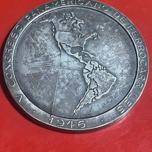 Medalla Congreso Panamericano de Ferrocarriles Montevideo 1946 - imagen 2
