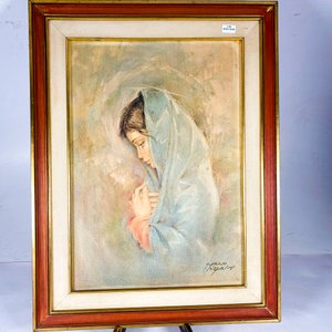 Cuadro "Virgen" de Carlo Parisi, 33 x 47 cm - imagen 4